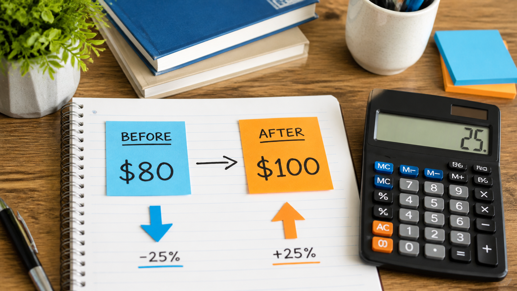 Percent Change Guide: Increase, Decrease, and Difference illustration