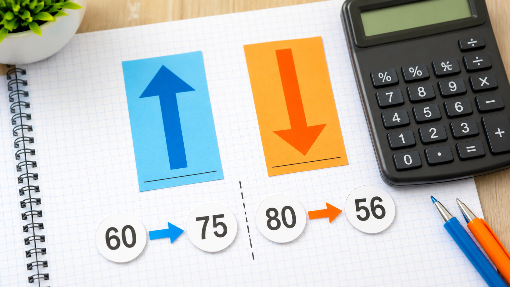 Percentage Increase and Decrease Explained illustration