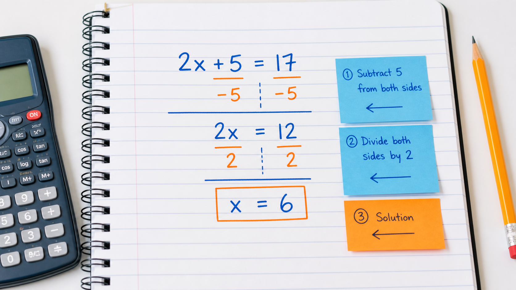 Solve for X Step by Step illustration
