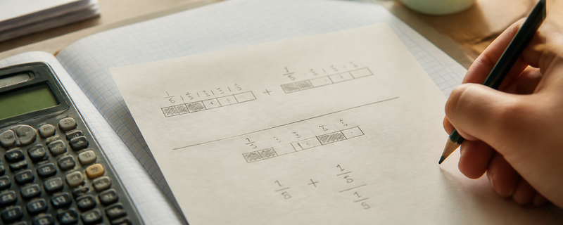 Real fraction addition workspace